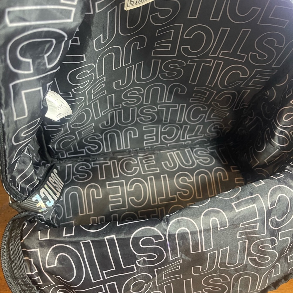 Justice Tie Dye Iridescent Holographic G Backpack Bookbag School Bag - Picture 14 of 14